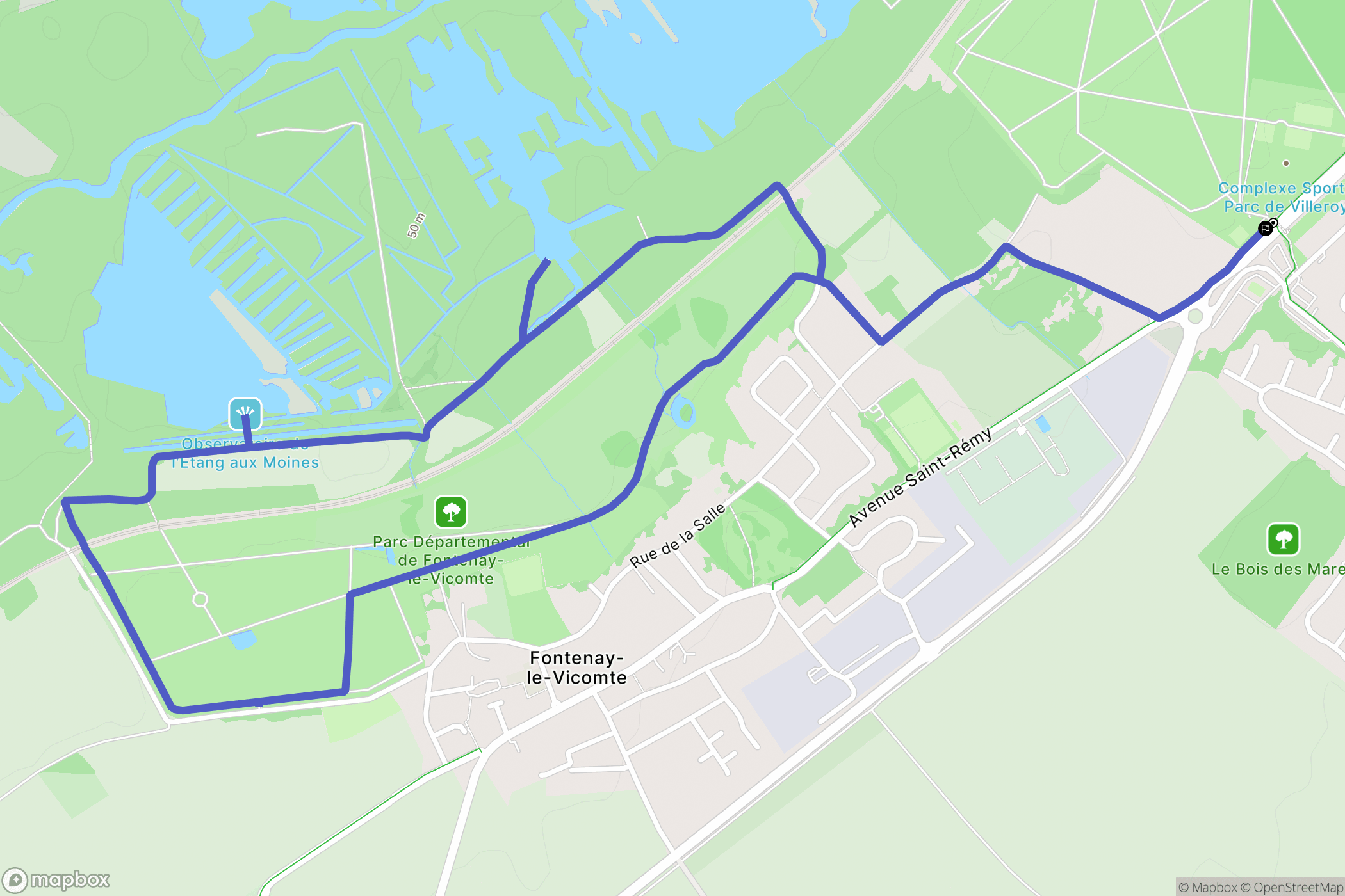 Mennecy : carte du parcours de randonnée - France