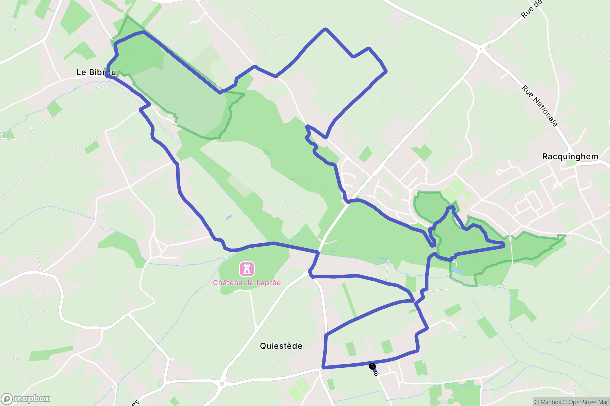 Quiestède : carte du parcours de randonnée - France