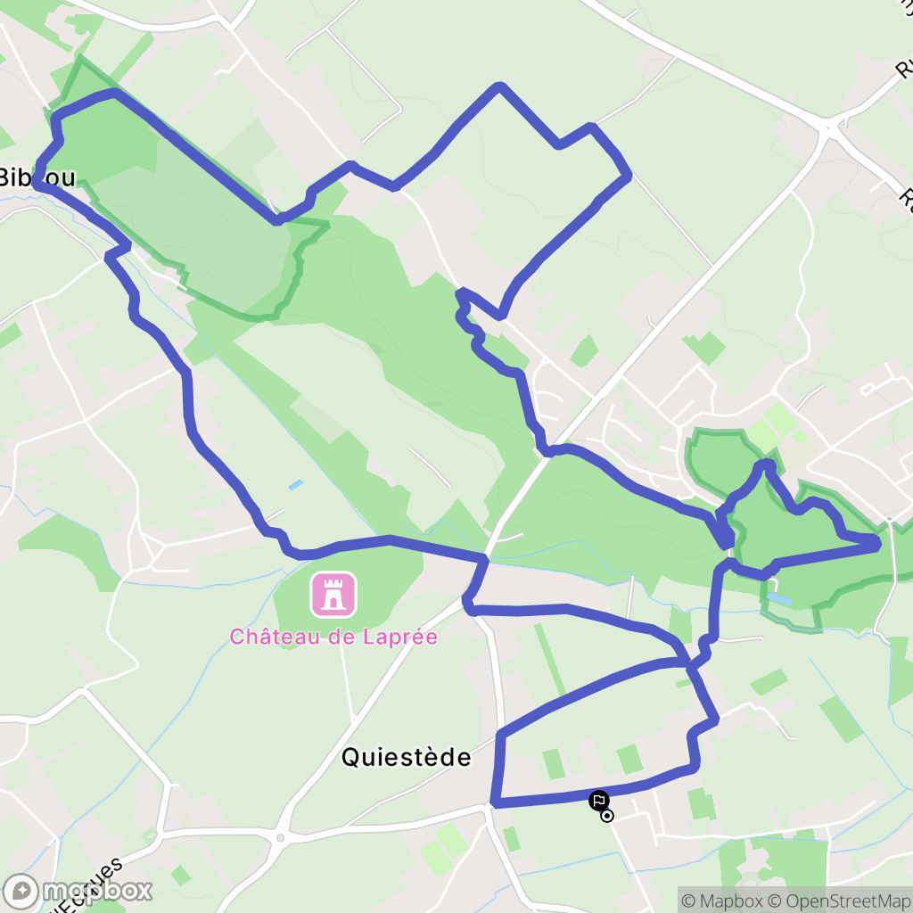 Quiestède : carte du parcours de randonnée - France