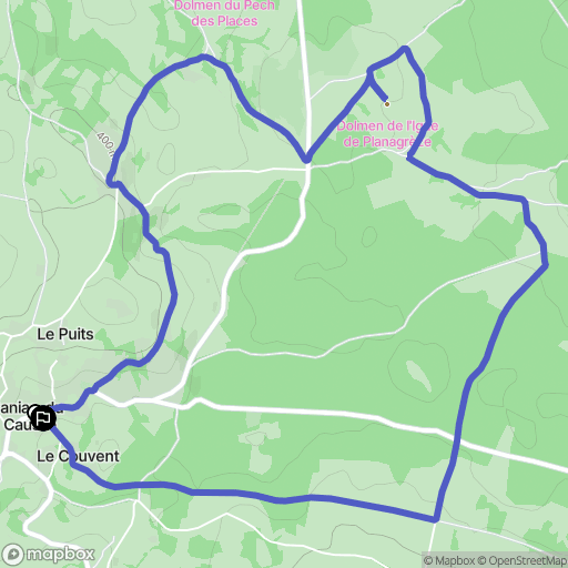 Caniac-du-Causse : carte du parcours de randonnée - France