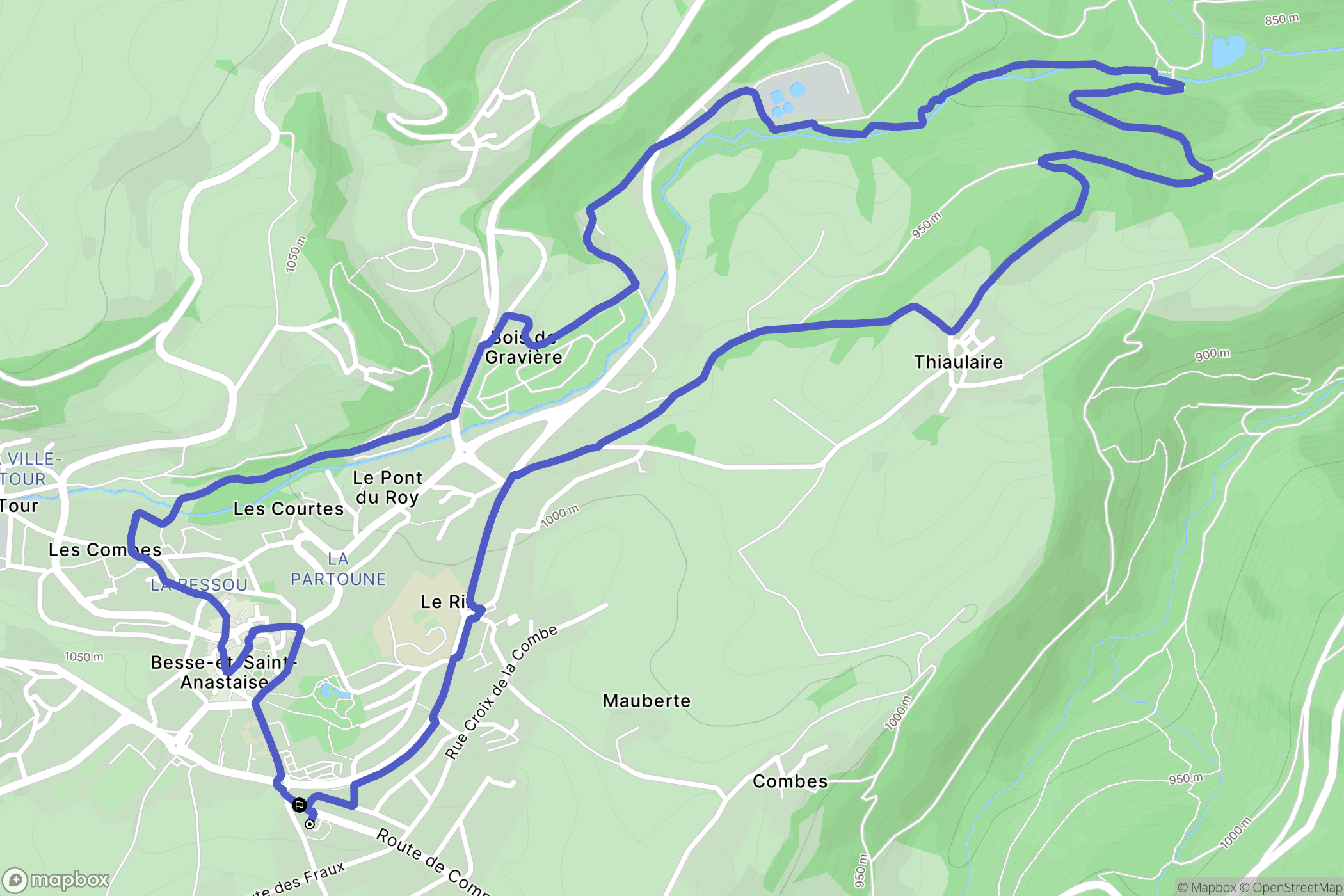 Besse-et-Saint-Anastaise : carte du parcours de randonnée - France