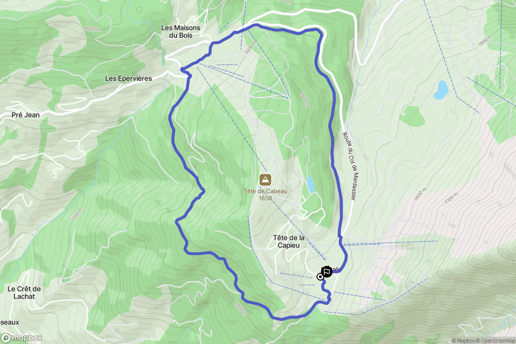 Manigod : carte du parcours de randonnée - France
