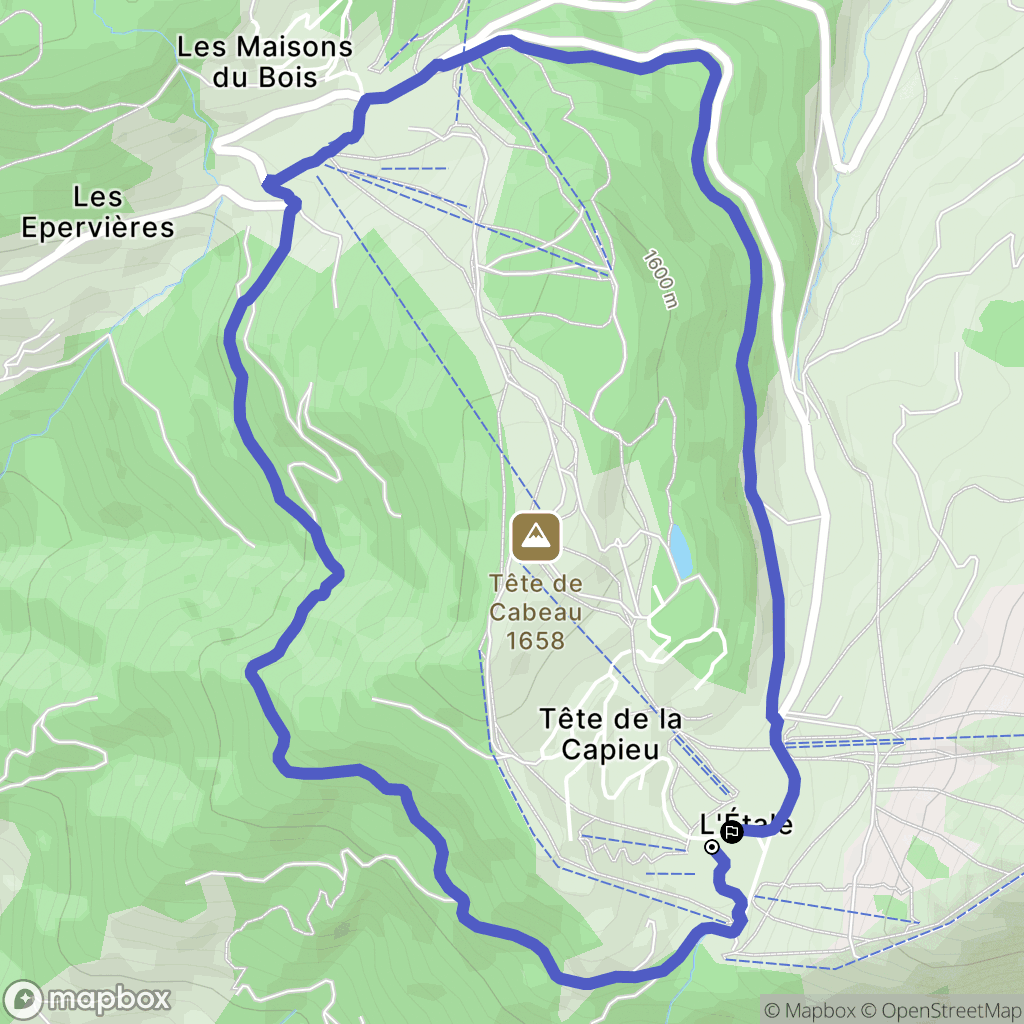 Manigod : carte du parcours de randonnée - France
