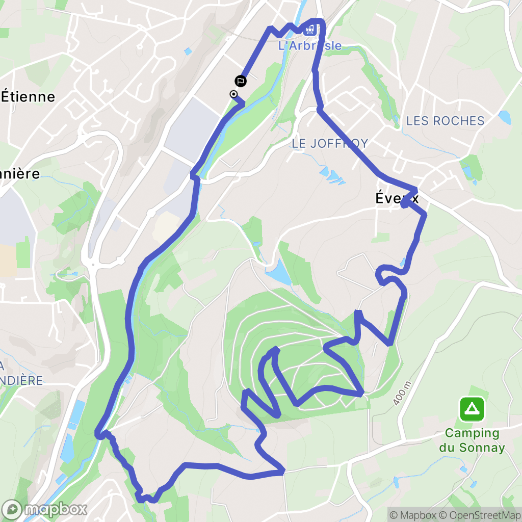 L'Arbresle : carte du parcours de randonnée - France