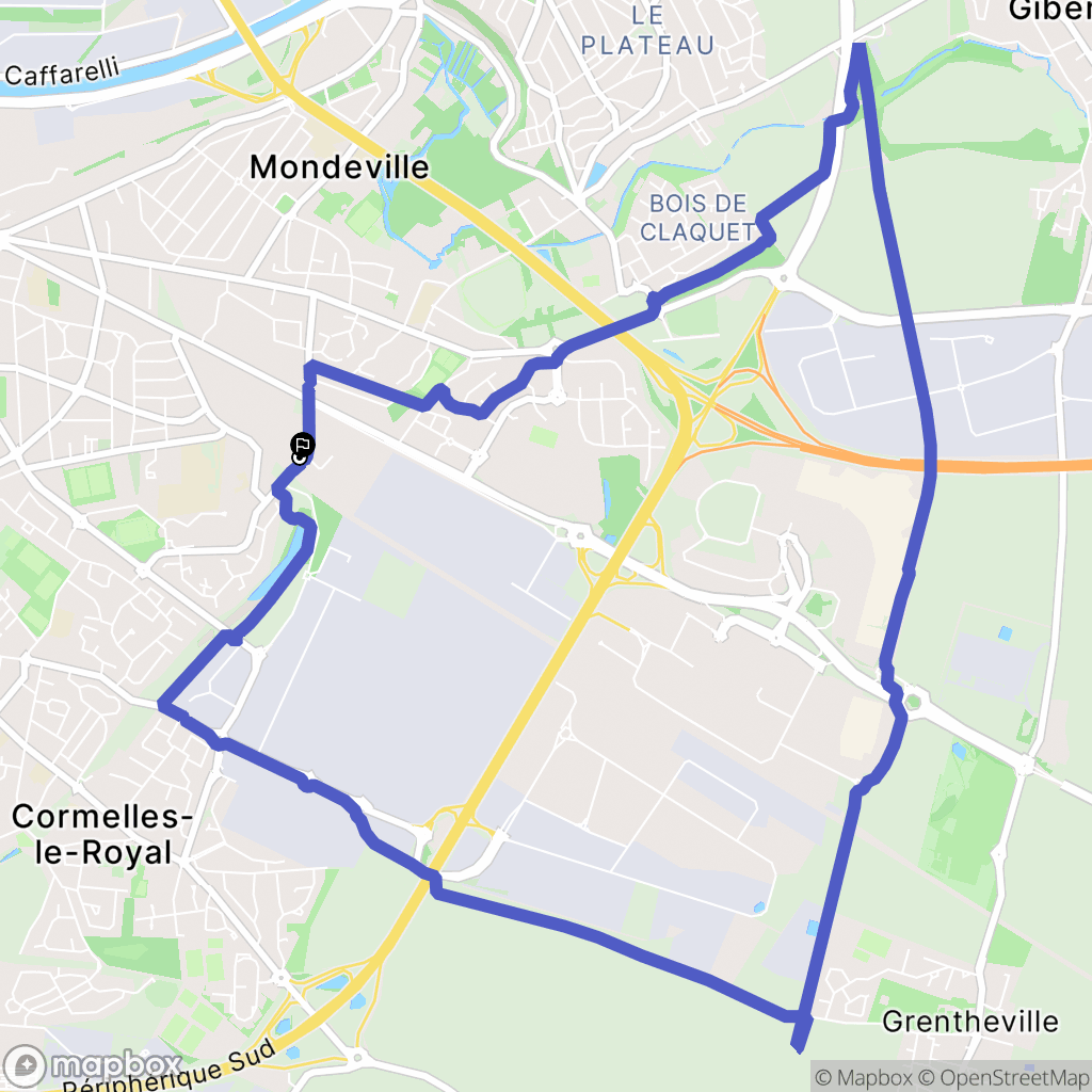 Mondeville : carte du parcours de randonnée - France