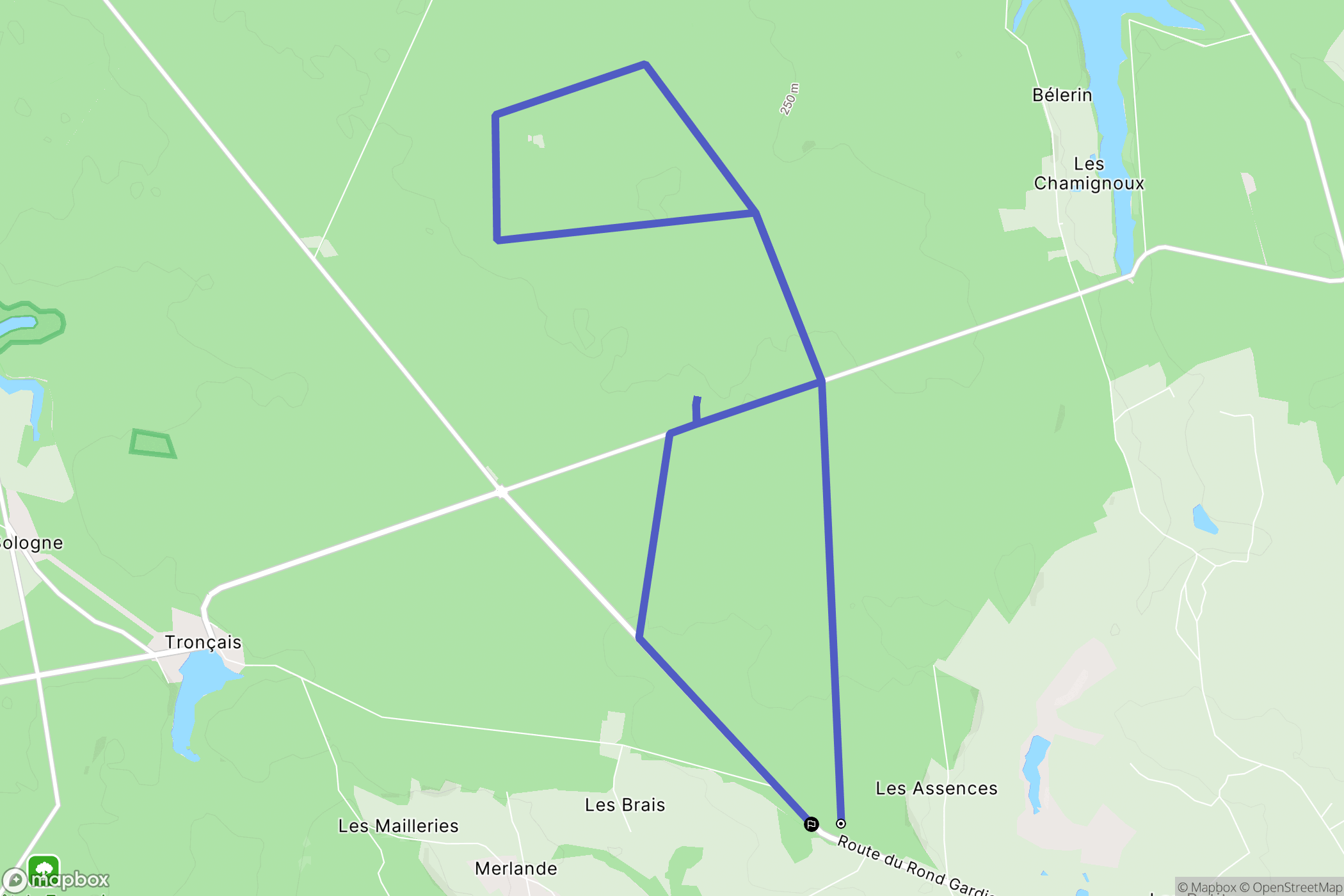 Cérilly : carte du parcours de randonnée - France