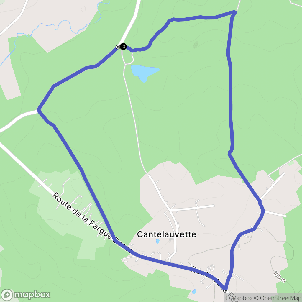 Lunas : carte du parcours de randonnée - France