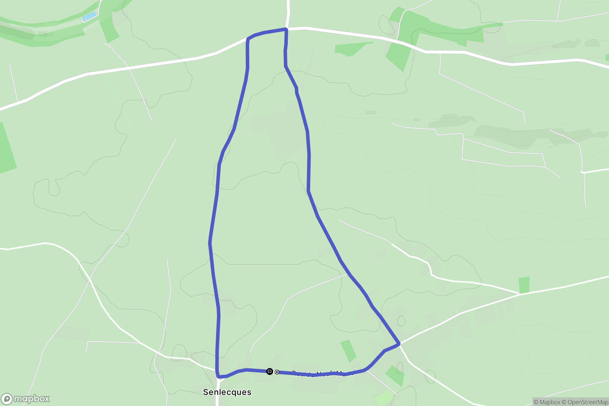 Senlecques : carte du parcours de randonnée - France