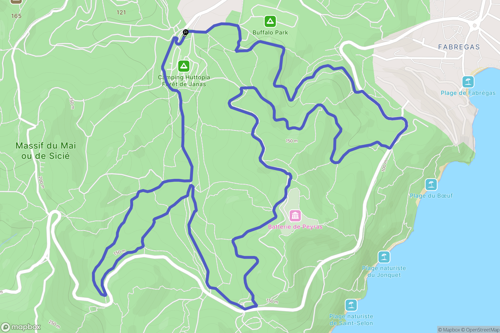 La Seyne-sur-Mer : carte du parcours de randonnée - France