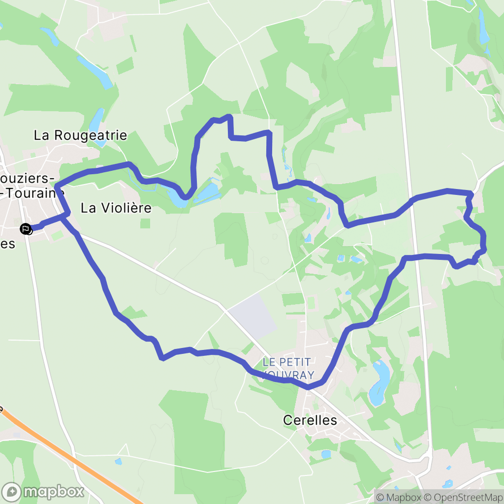 Rouziers-de-Touraine : carte du parcours de randonnée - France