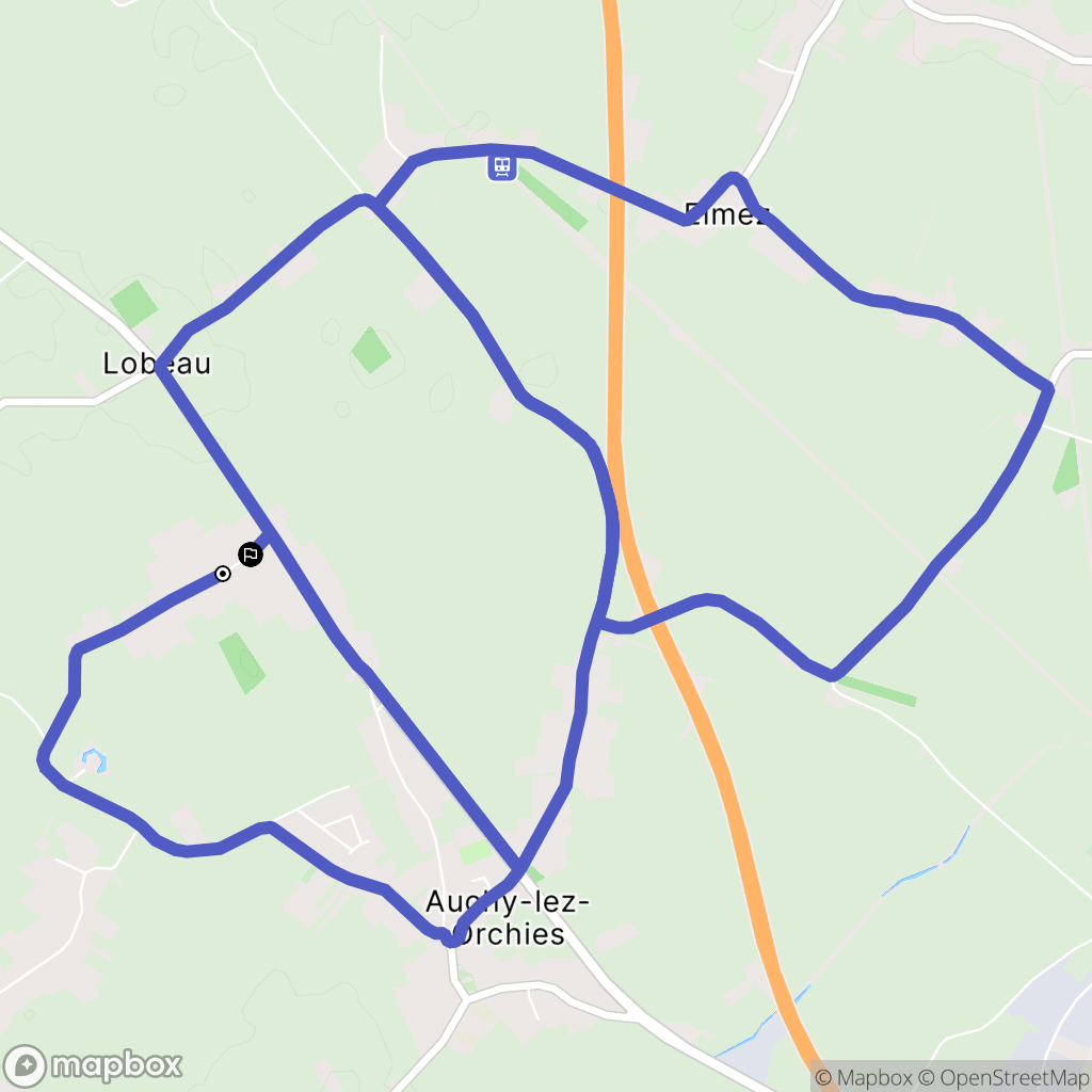 Auchy-lez-Orchies : carte du parcours de randonnée - France