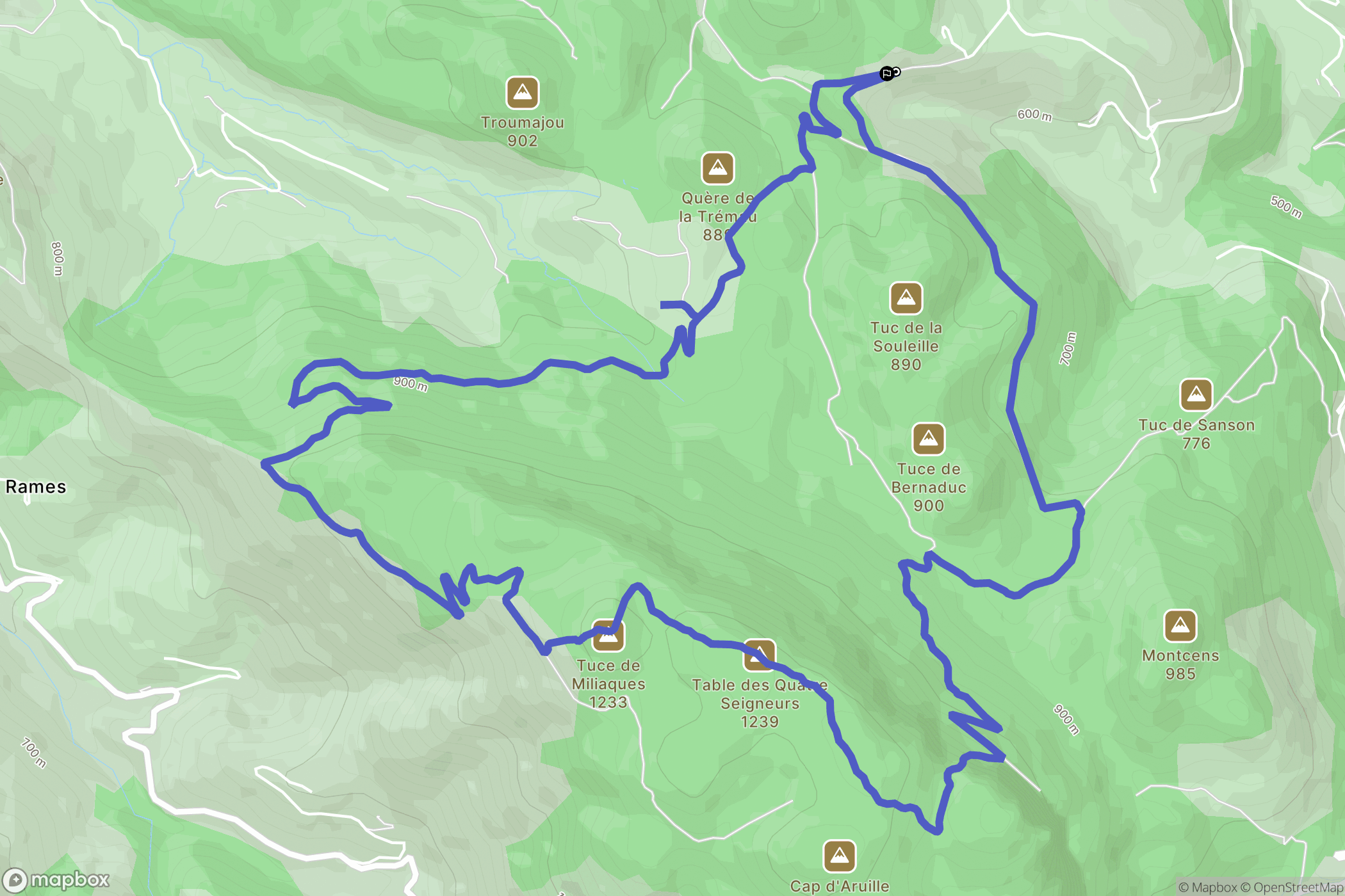Eycheil : carte du parcours de randonnée - France