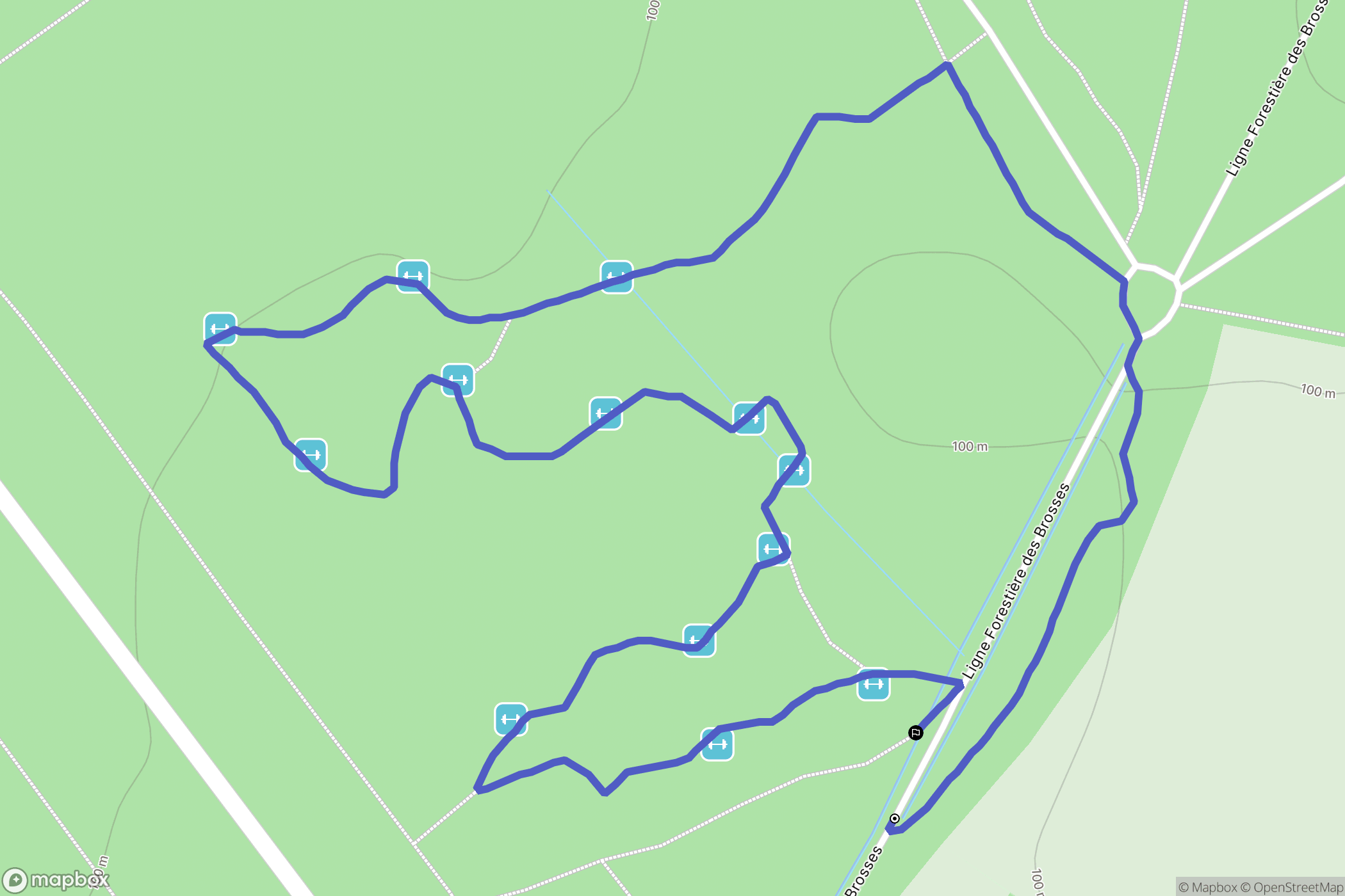 Liffré : carte du parcours de randonnée - France