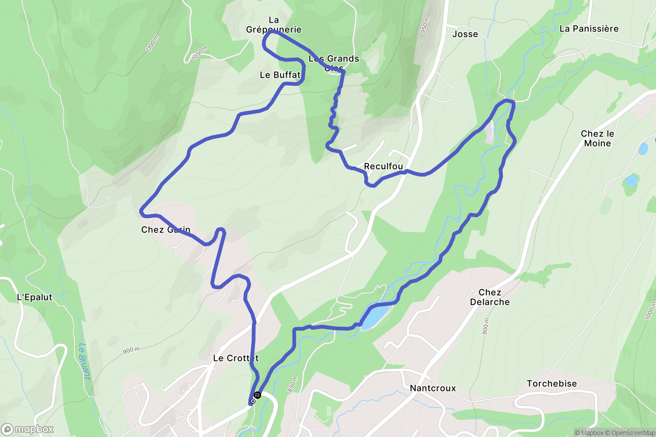 Habère-Lullin : carte du parcours de randonnée - France