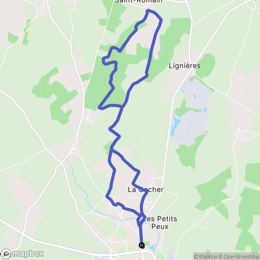 Rouillac : carte du parcours de randonnée - France