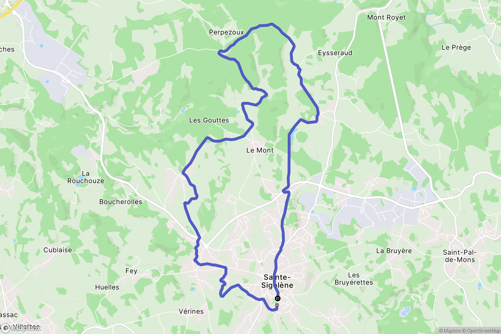 Sainte-Sigolène : carte du parcours de randonnée - France