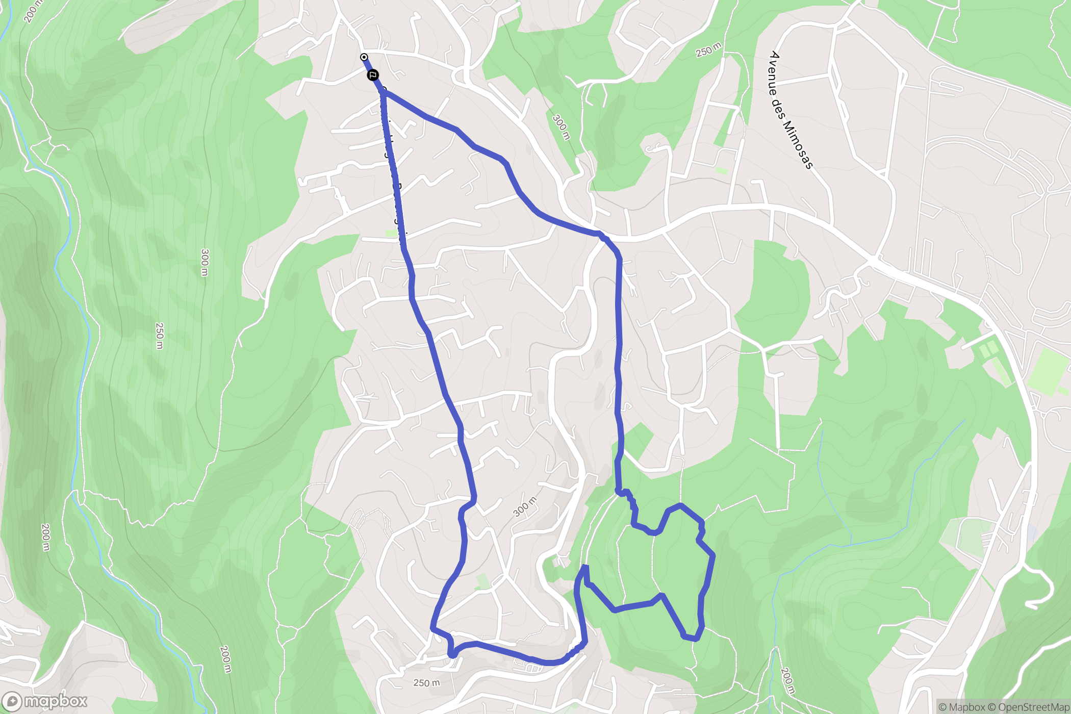 La Gaude : carte du parcours de randonnée - France
