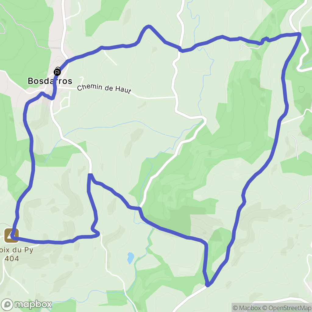 Bosdarros : carte du parcours de randonnée - France