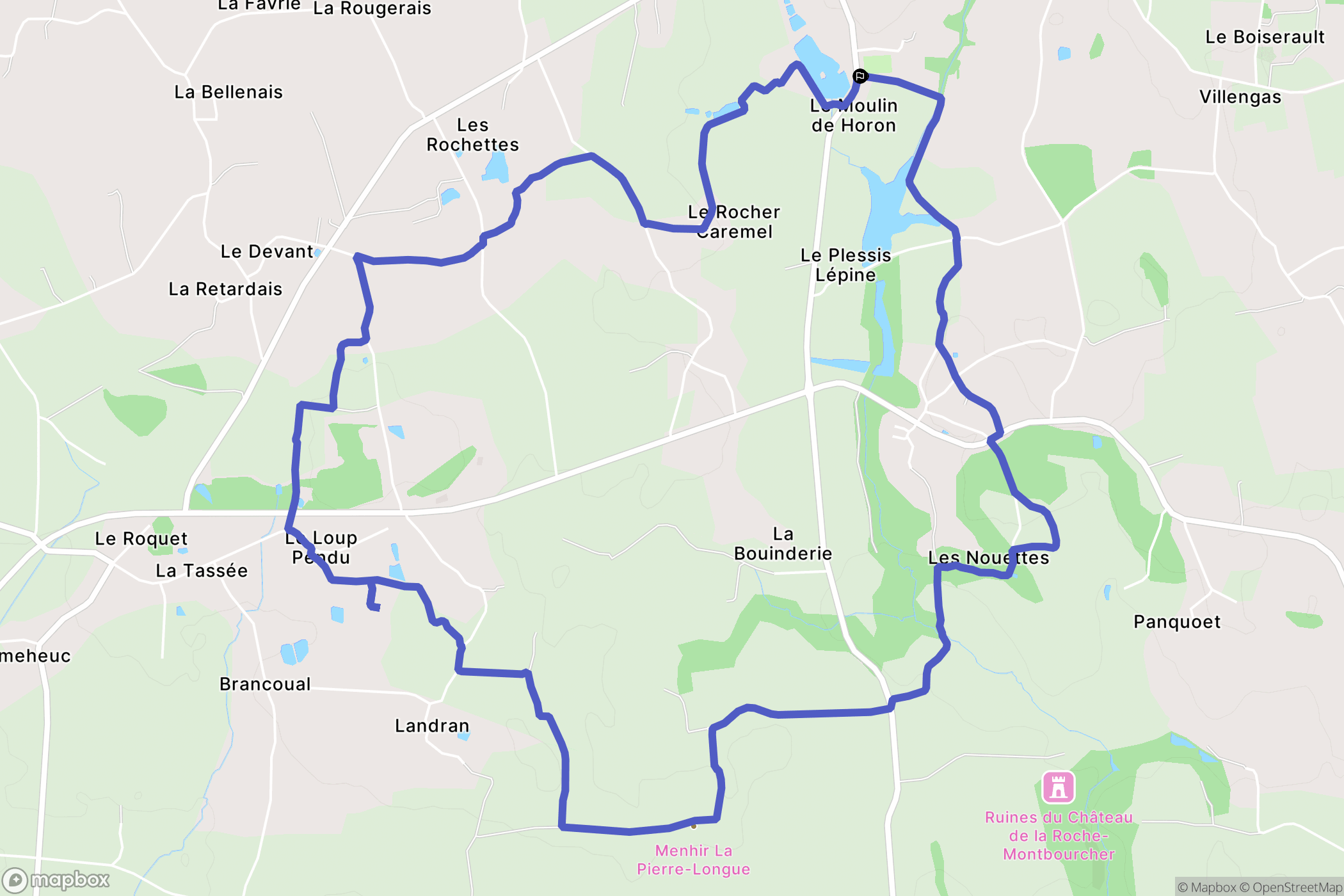 Cuguen : carte du parcours de randonnée - France