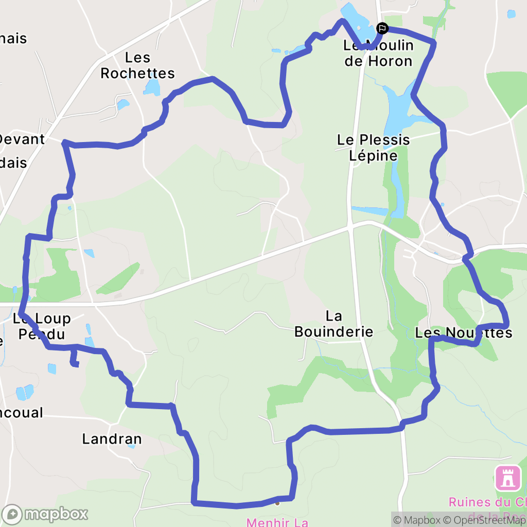 Cuguen : carte du parcours de randonnée - France