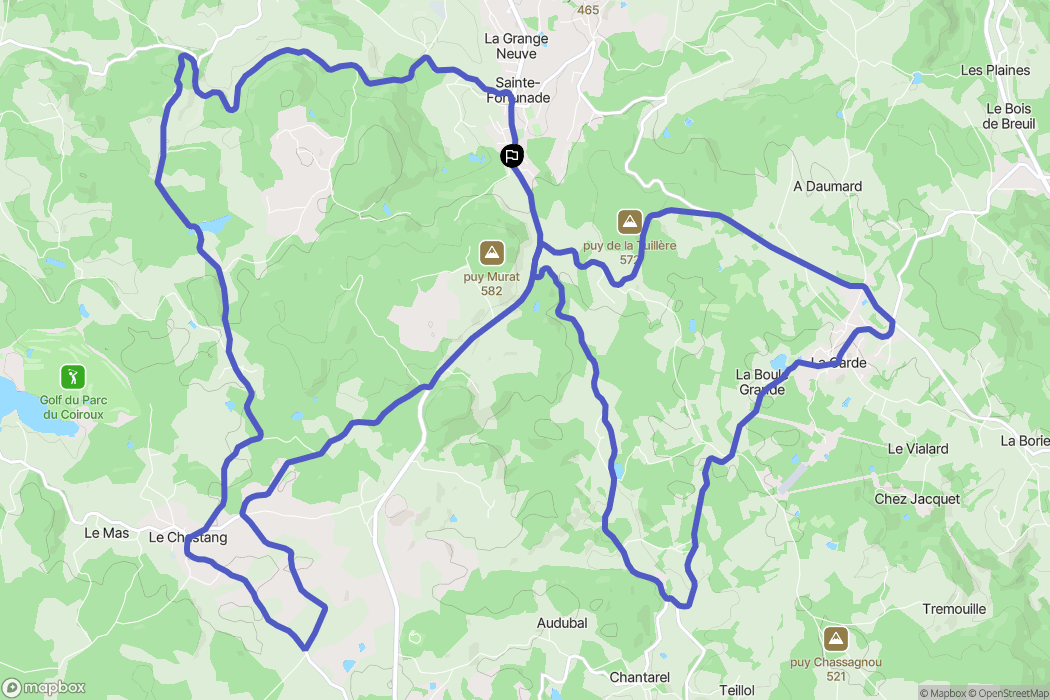 Sainte-Fortunade : carte du parcours de randonnée - France