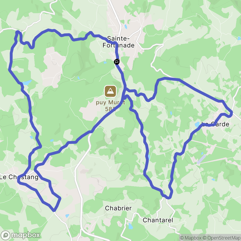 Sainte-Fortunade : carte du parcours de randonnée - France