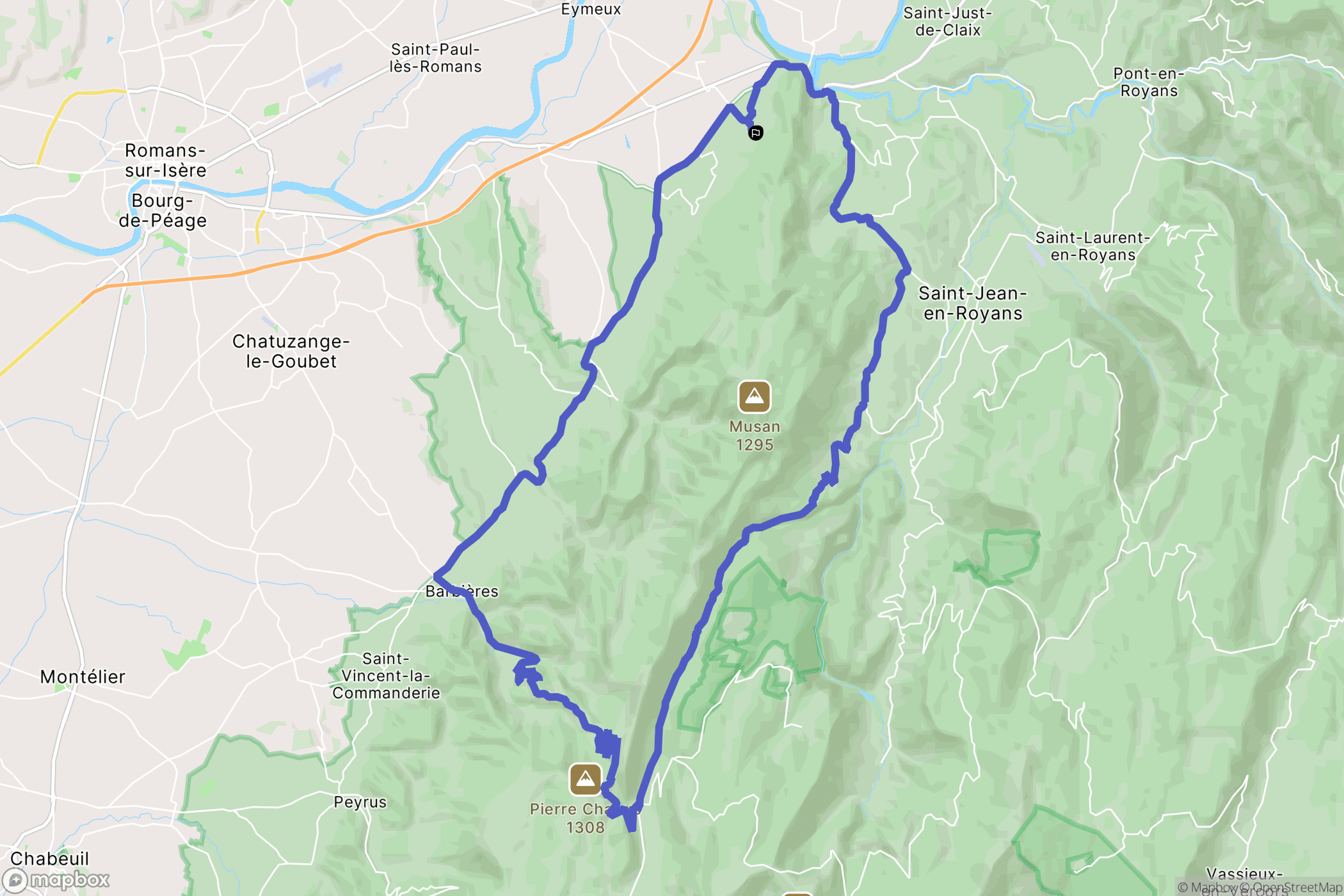 La Baume-d'Hostun : carte du parcours de randonnée - France