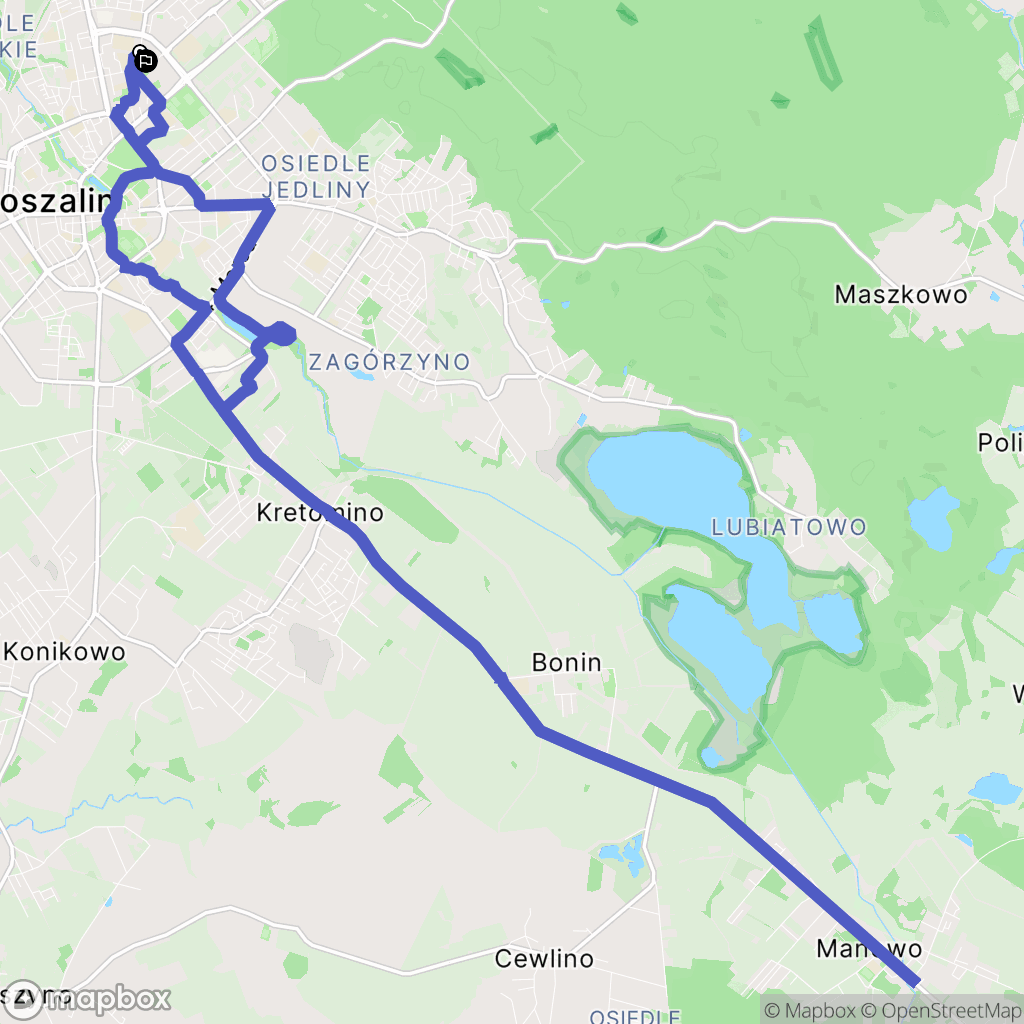 Koszalin: mapa trasy - Poland