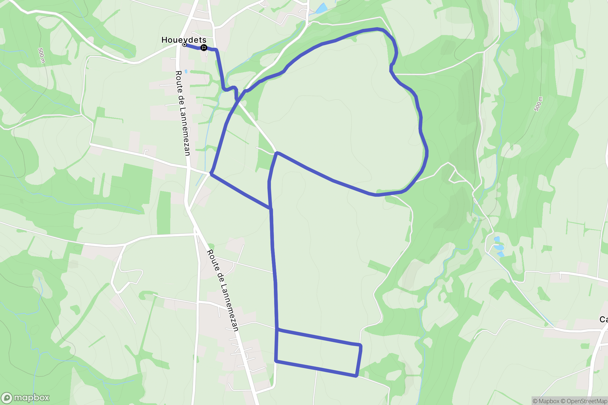 Houeydets : carte du parcours de randonnée - France
