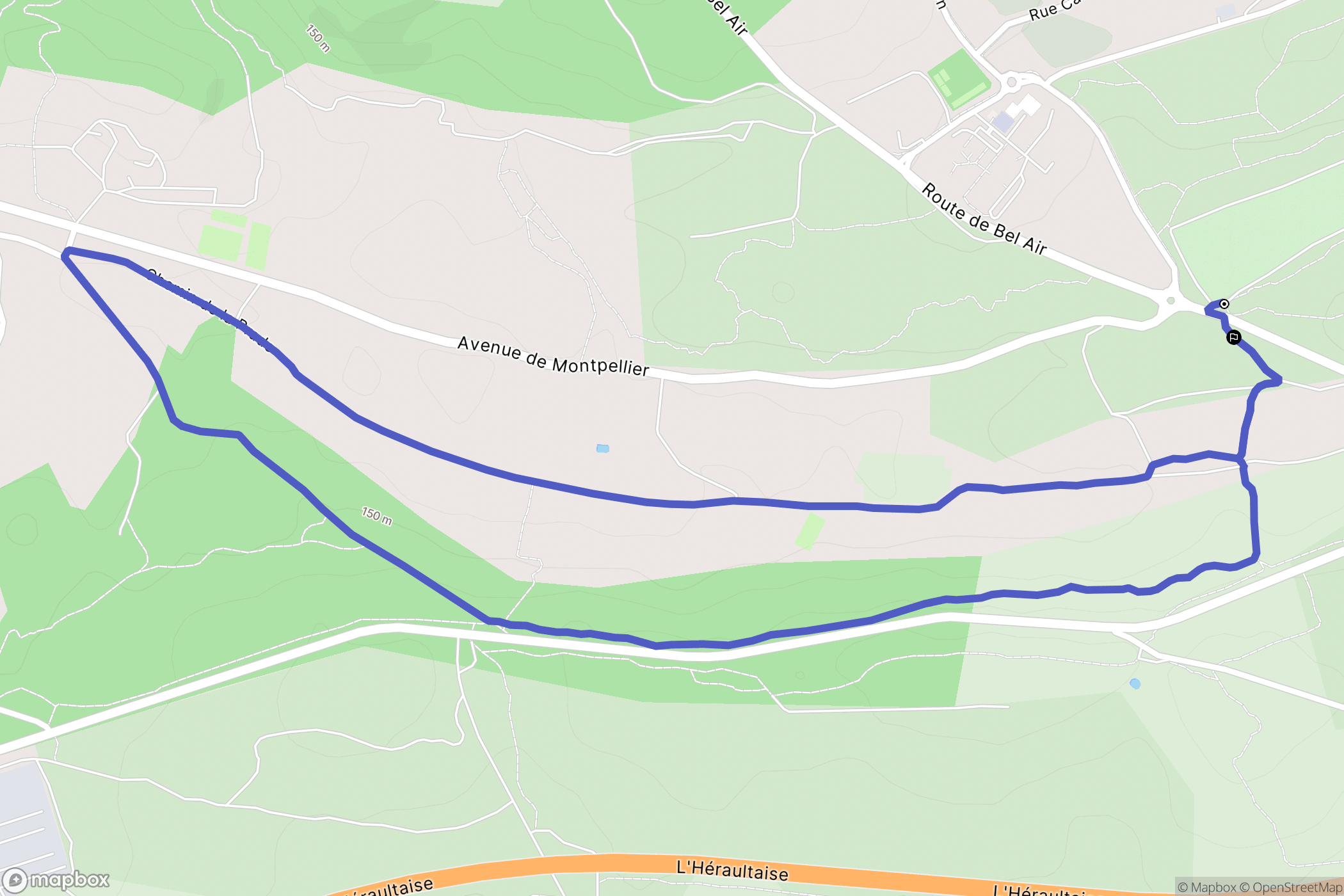 Grabels : carte du parcours de randonnée - France