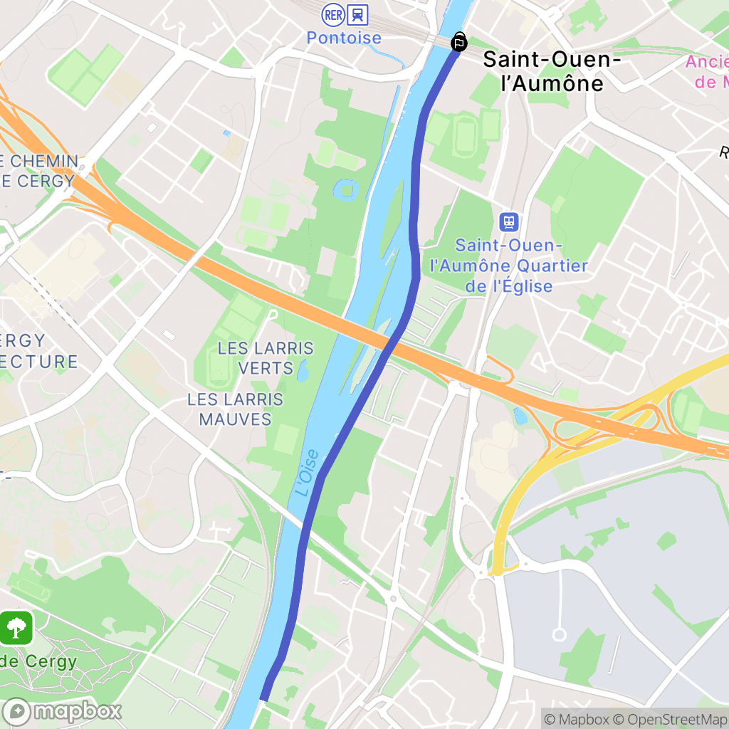 Saint-Ouen-l'Aumône : carte du parcours de randonnée - France