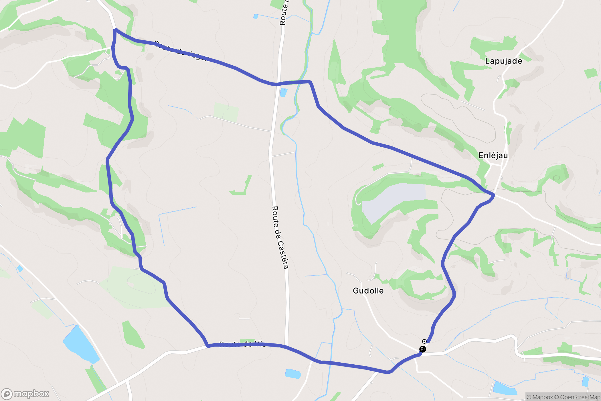 Jegun : carte du parcours de randonnée - France