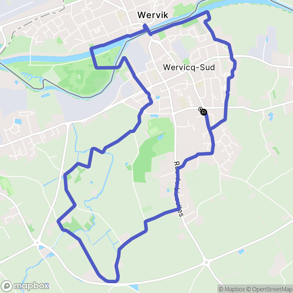 Wervicq-Sud : carte du parcours de randonnée - France