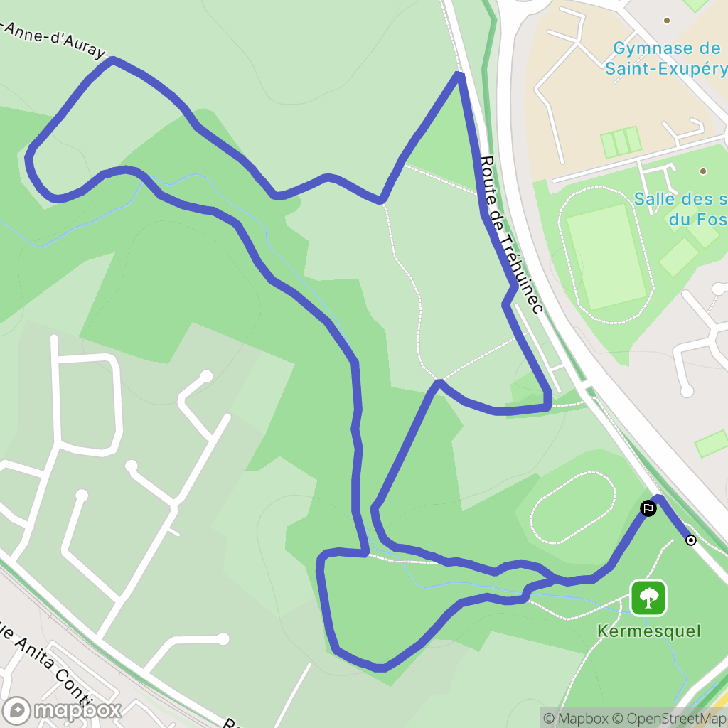 Vannes : carte du parcours de randonnée - France
