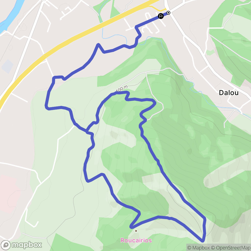 Dalou : carte du parcours de randonnée - France