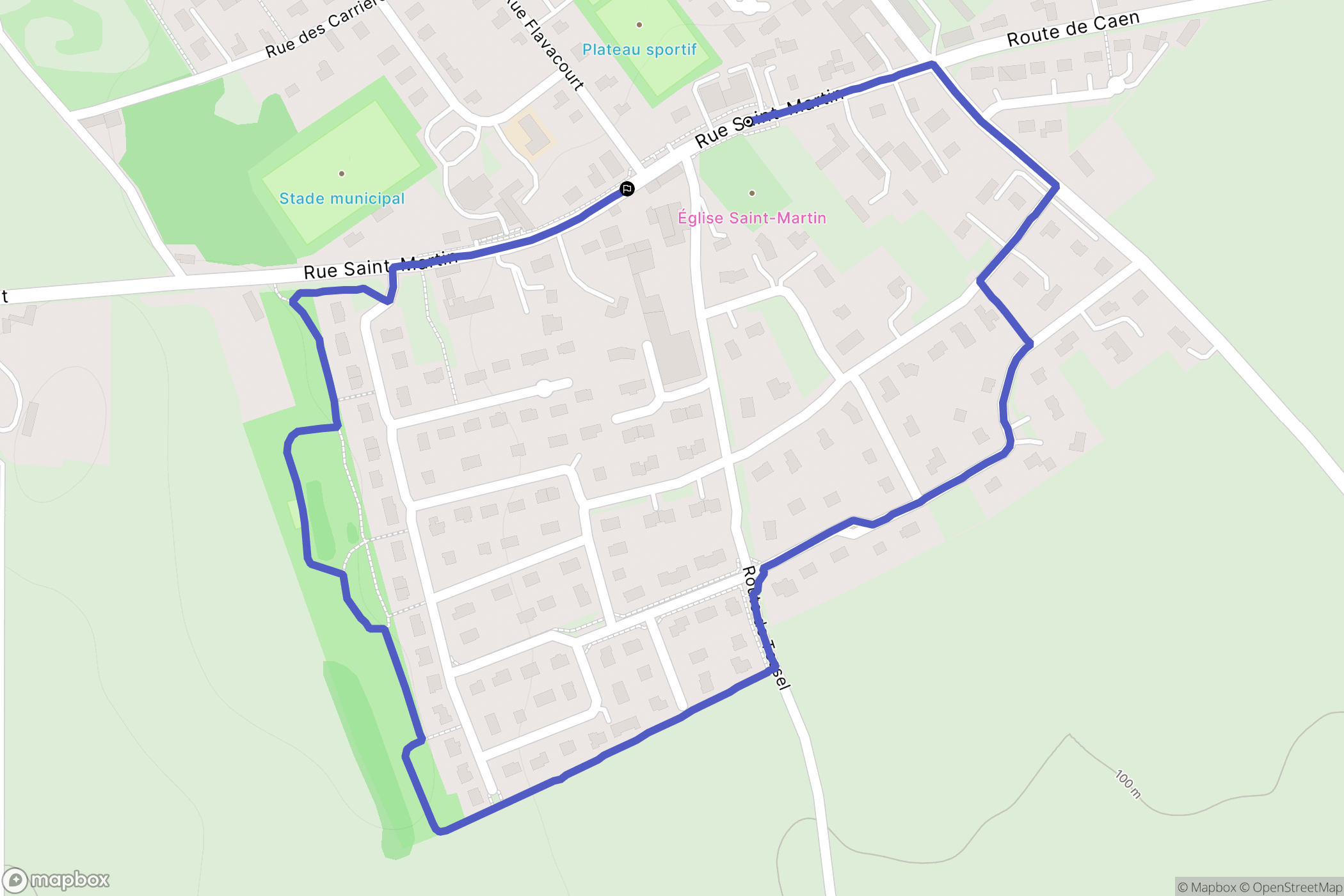 Fontenay-le-Pesnel : carte du parcours de randonnée - France