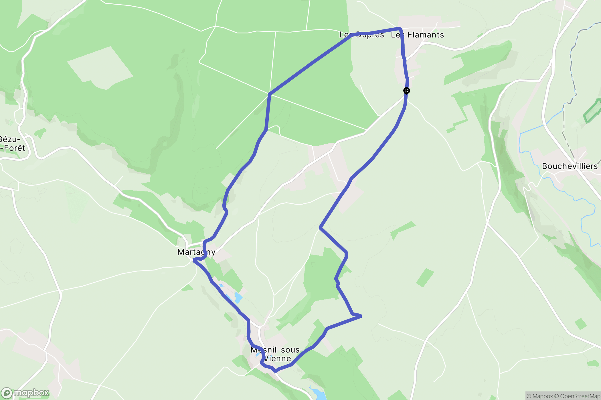 Neuf-Marché : carte du parcours de randonnée - France