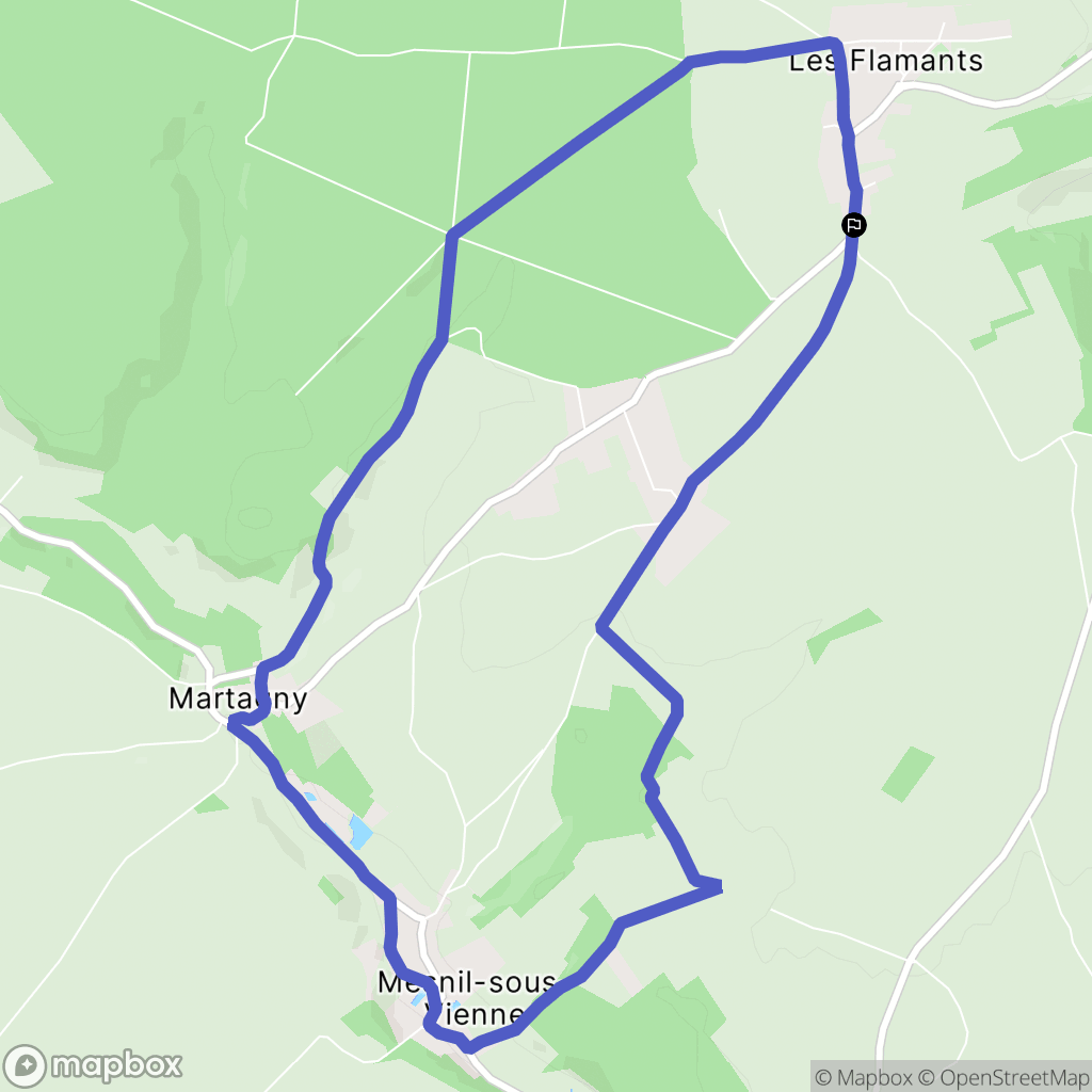 Neuf-Marché : carte du parcours de randonnée - France