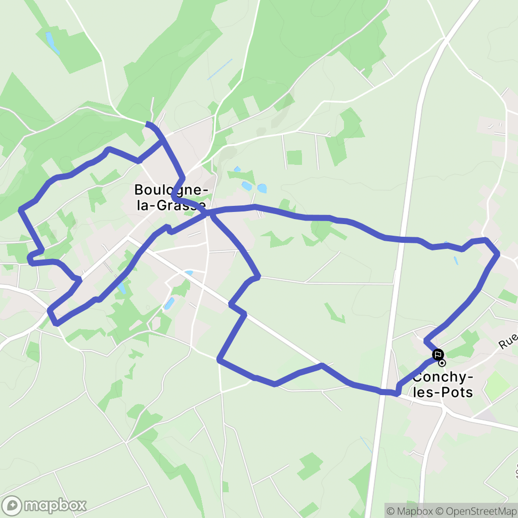 Conchy-les-Pots : carte du parcours de randonnée - France