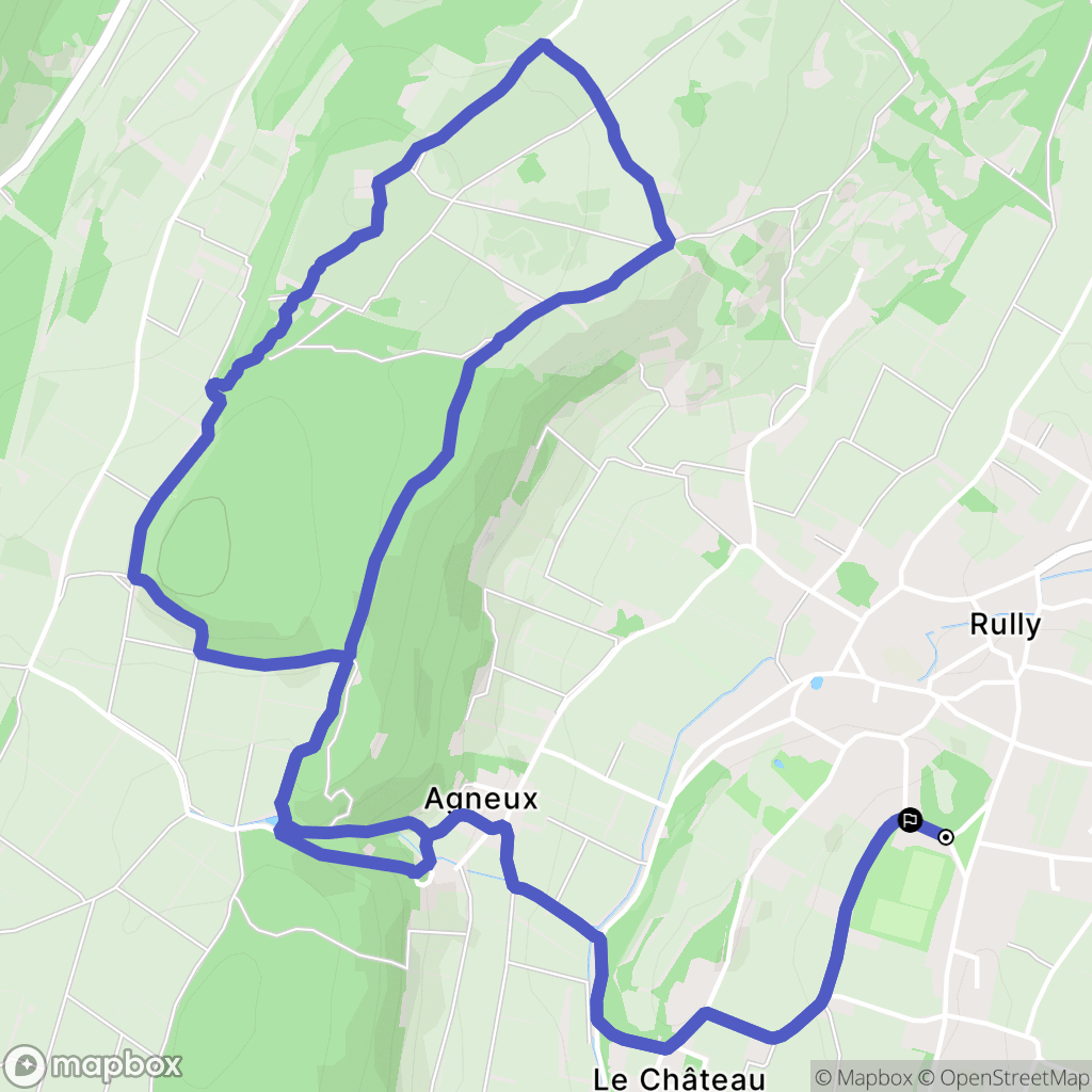 Rully : carte du parcours de randonnée - France