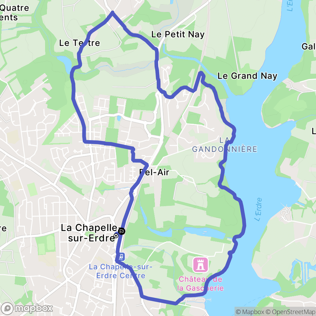 La Chapelle-sur-Erdre : carte du parcours de randonnée - France