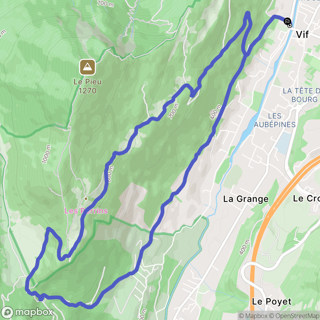 Vif : carte du parcours de randonnée - France