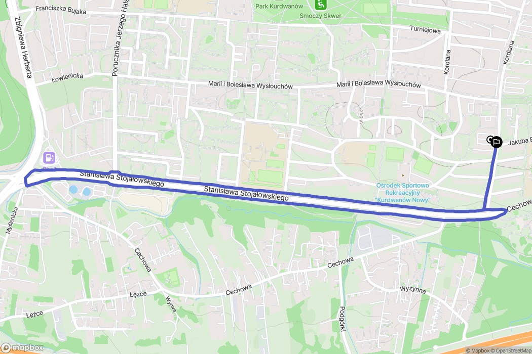Kraków: mapa trasy - Poland