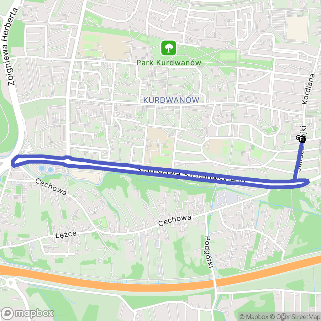Kraków: mapa trasy - Poland