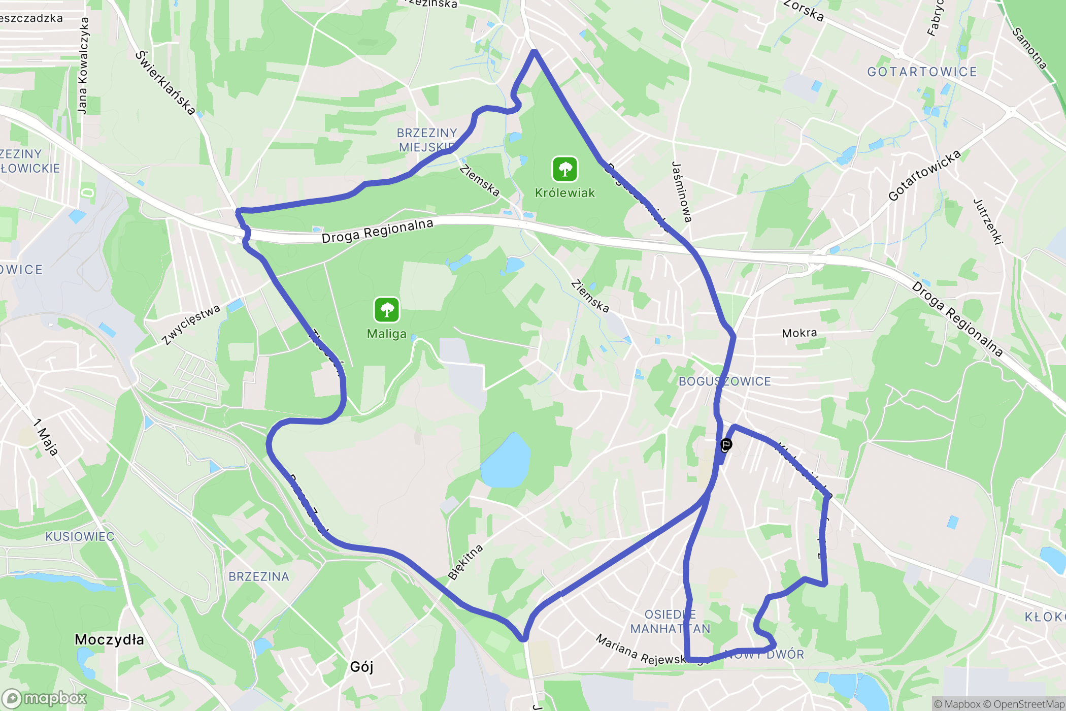Rybnik: mapa trasy - Poland