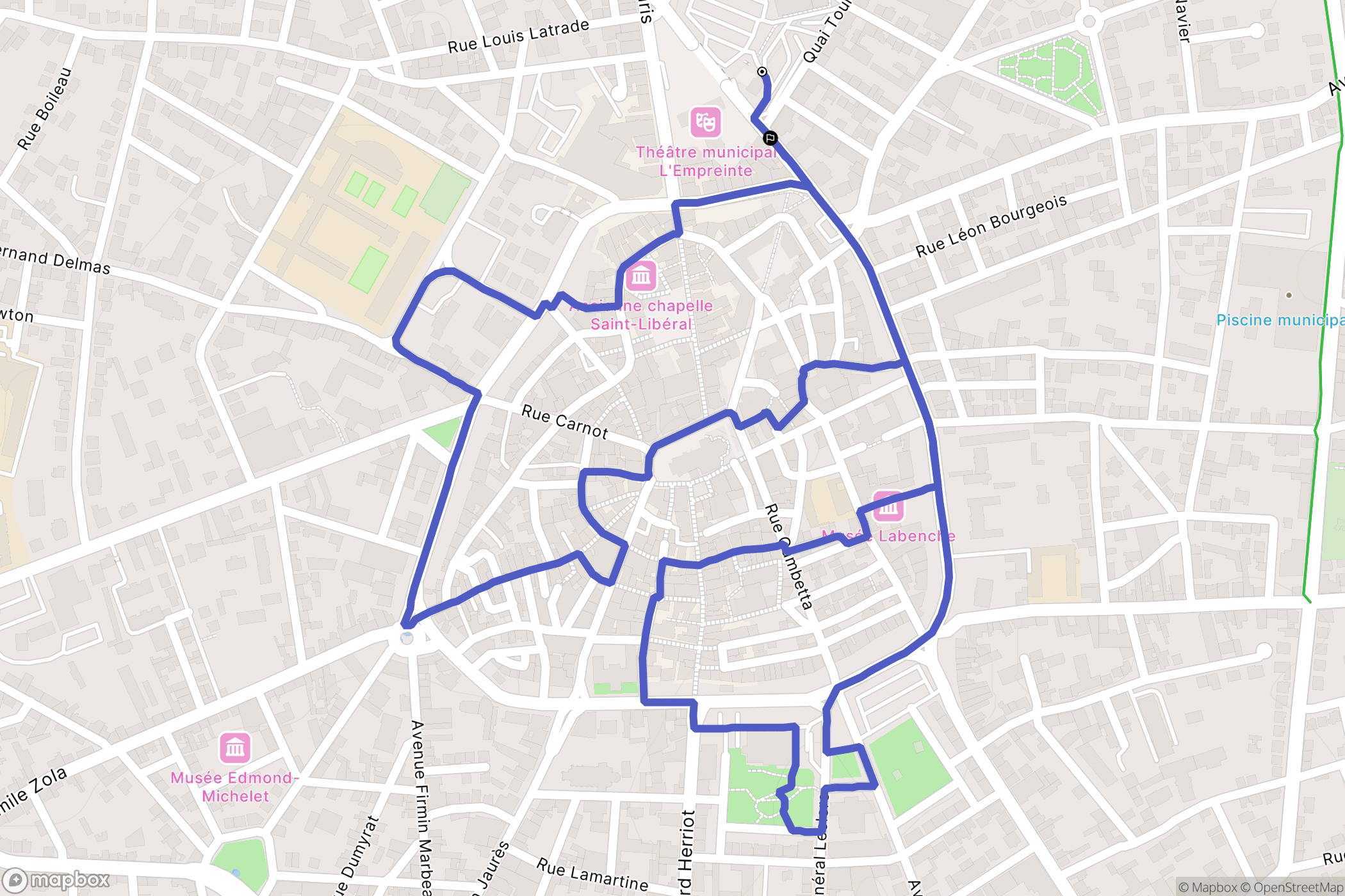Brive-la-Gaillarde : carte du parcours de randonnée - France