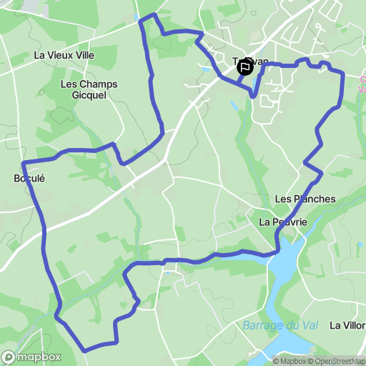 Trélivan : carte du parcours de randonnée - France