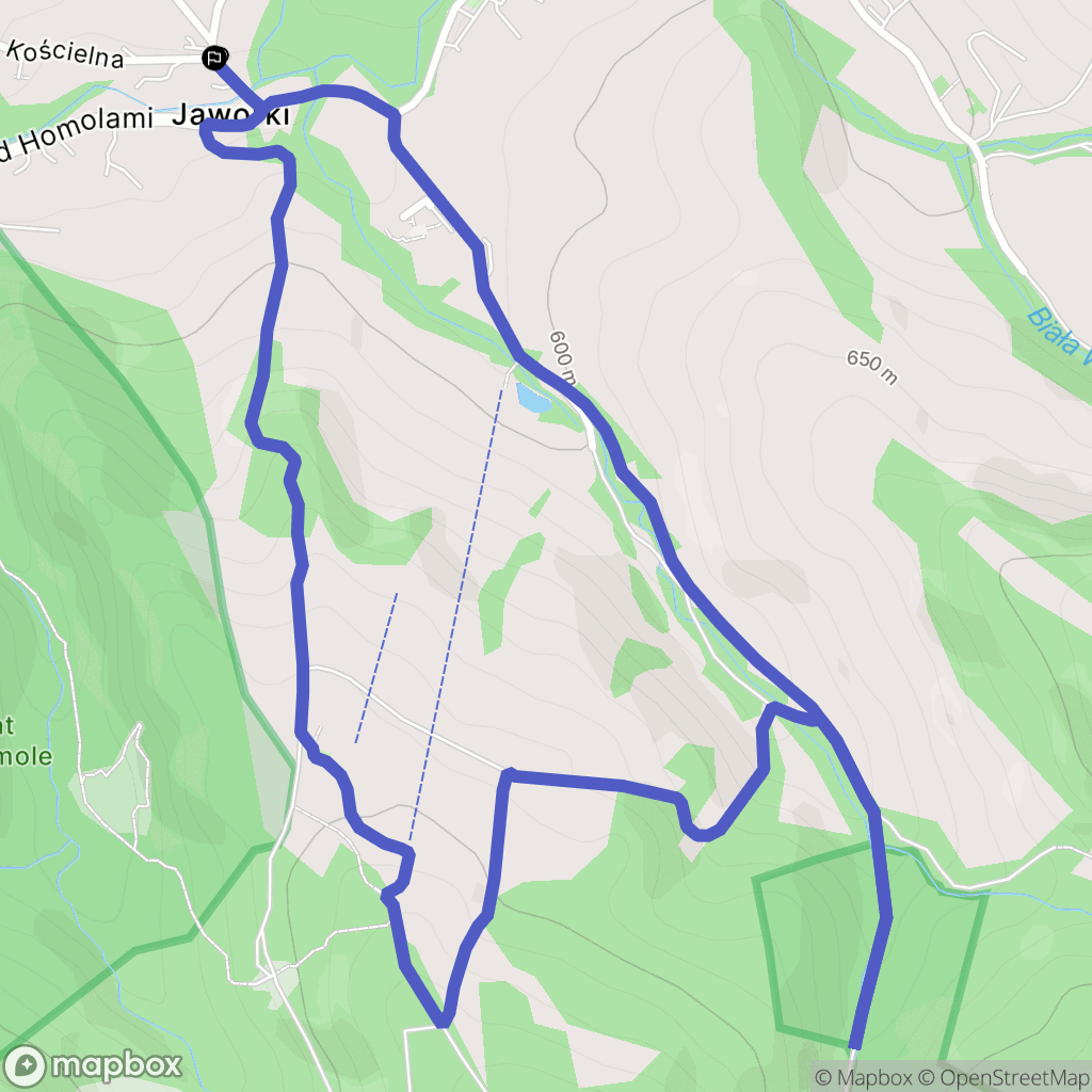 Jaworki: mapa trasy - Poland