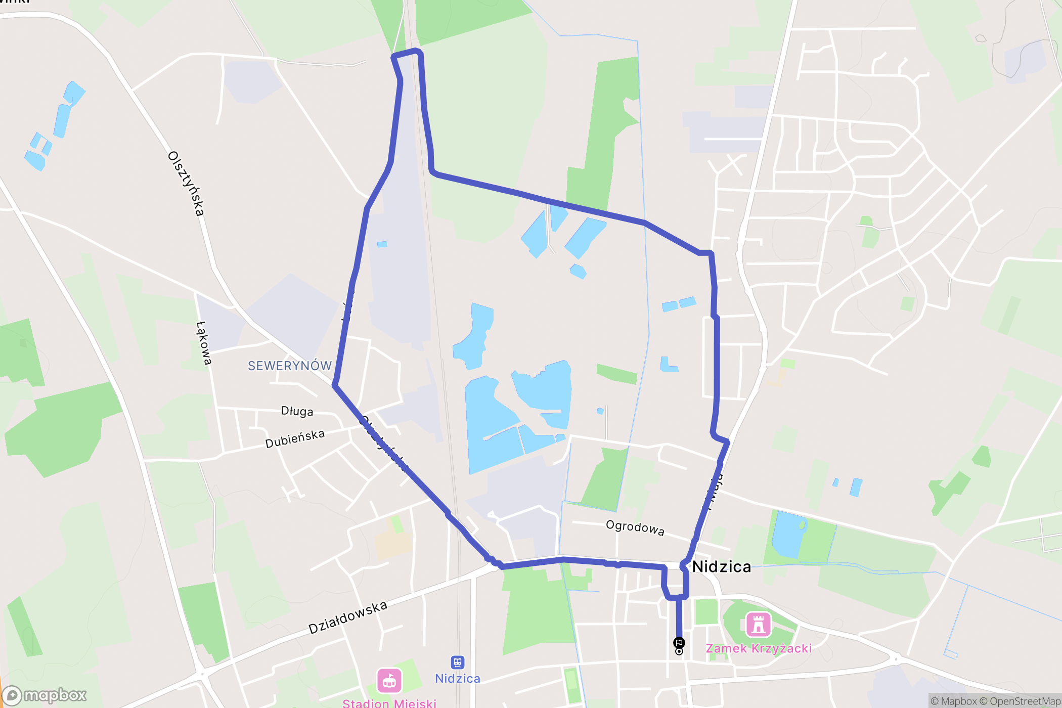 Nidzica: mapa trasy - Poland
