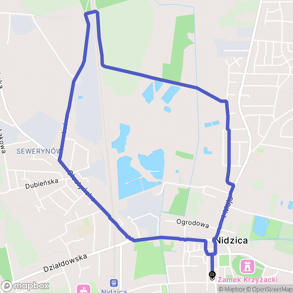 Nidzica: mapa trasy - Poland